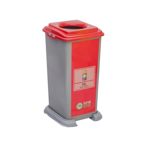 70 Litre Plastik Sıfır Atık Geri Dönüşüm Kovası Pil