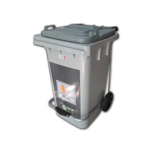 85 Litre Plastik Pedallı Sıfır Atık Geri Dönüşüm Kovası (Metal Atıklar)