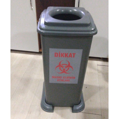 70 Litre Plastik Maske ve Eldiven Atık Kovası