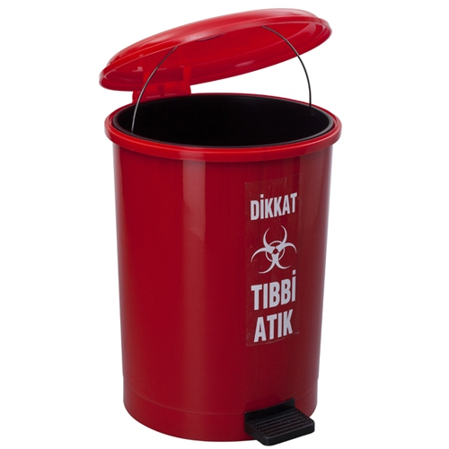 25 Litre Oval Plastik Tıbbi Atık Kovası