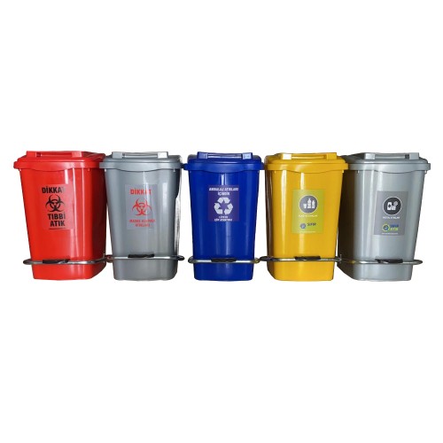 45 Litre 5'li Plastik Sıfır Atık Konteyner Seti