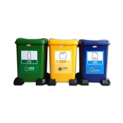 3'lü Plastik Sıfır Atık Geri Dönüşüm Kovası Seti 50 Litre