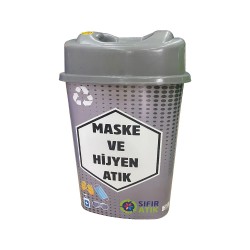 60 Litre Plastik Sıfır Atık Geri Dönüşüm Kovası Metal