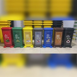 6'lı Plastik Sıfır Atık Geri Dönüşüm Kovası Seti 70 Litre