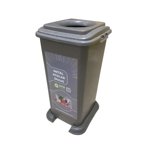 70 Litre Plastik Sıfır Atık Geri Dönüşüm Kovası Metal