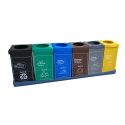 6'lı Sıfır Atık Geri Dönüşüm Kutusu Seti 70 Litre
