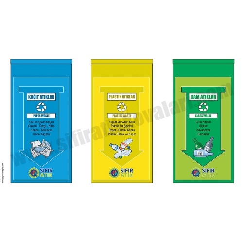Sıfır Atık Geri Dönüşüm Panosu 3'lü