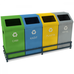 ZK-328D 4'Lü Sıfır Atık Geri Dönüşüm Seti