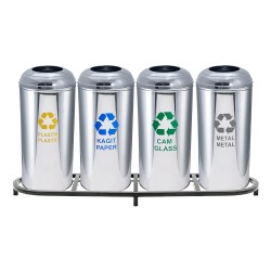 ZK-1008A 4’Lü Paslanmaz Geri Dönüşüm Seti