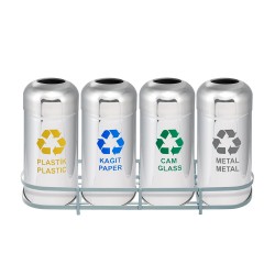 ZK-1014A 4'Lü Paslanmaz Sıfır Atık Geri Dönüşüm Seti