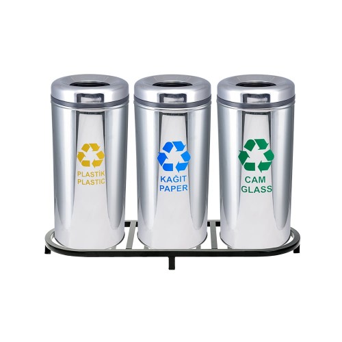 ZK-1004B 3’LÜ Paslanmaz Geri Dönüşüm Seti ZK-1004B 3’LÜ Paslanmaz Geri Dönüşüm Seti