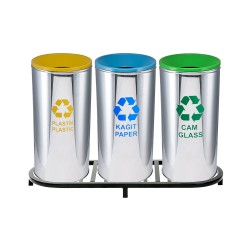 ZK-1006B 3’Lü Paslanmaz Geri Dönüşüm Seti