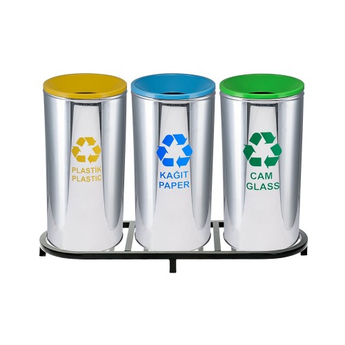 ZK-1006B 3’Lü Paslanmaz Geri Dönüşüm Seti
