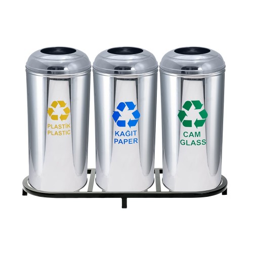 ZK-1008B 3’Lü Paslanmaz Geri Dönüşüm Seti
