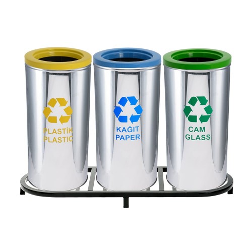 ZK-1010B 3’Lü Paslanmaz Geri Dönüşüm Seti
