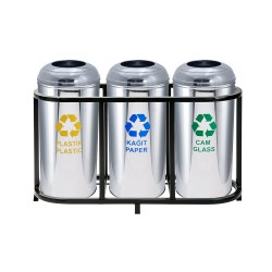 ZK-1016B 3’Lü Paslanmaz Geri Dönüşüm Seti