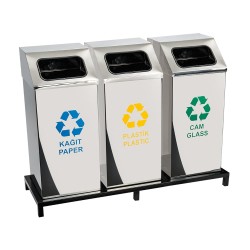 ZK-1020B 3'Lü Paslanmaz Sıfır Atık Geri Dönüşüm Seti