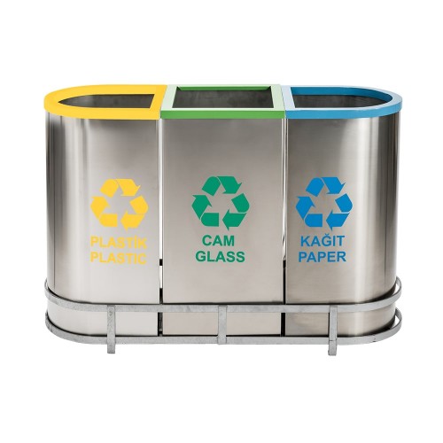 ZK-1022B 3’Lü Paslanmaz Geri Dönüşüm Seti